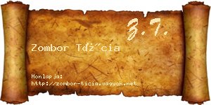 Zombor Tícia névjegykártya